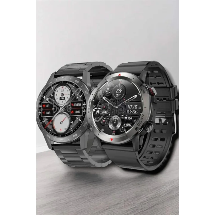 Mey İthalat® Çift Kordonlu Yüksek Çözünürlüklü Akıllı Saat Uyku İzleyici & Spor Modları