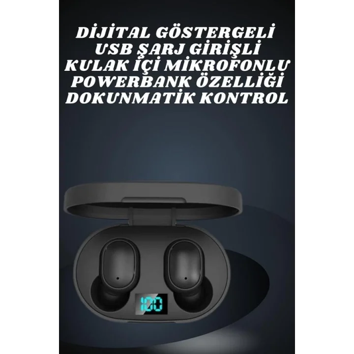 Mey İthalat® Çift Kulaklık Kampanyası Dokunmatik Kontrol Kulak İçi Yüksek Ses Kaliteli Mikrofonlu