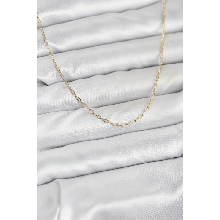 Mey İthalat® CM 14K Gold Renk Ataç Zincir Model 60 cm Kadın Kolye