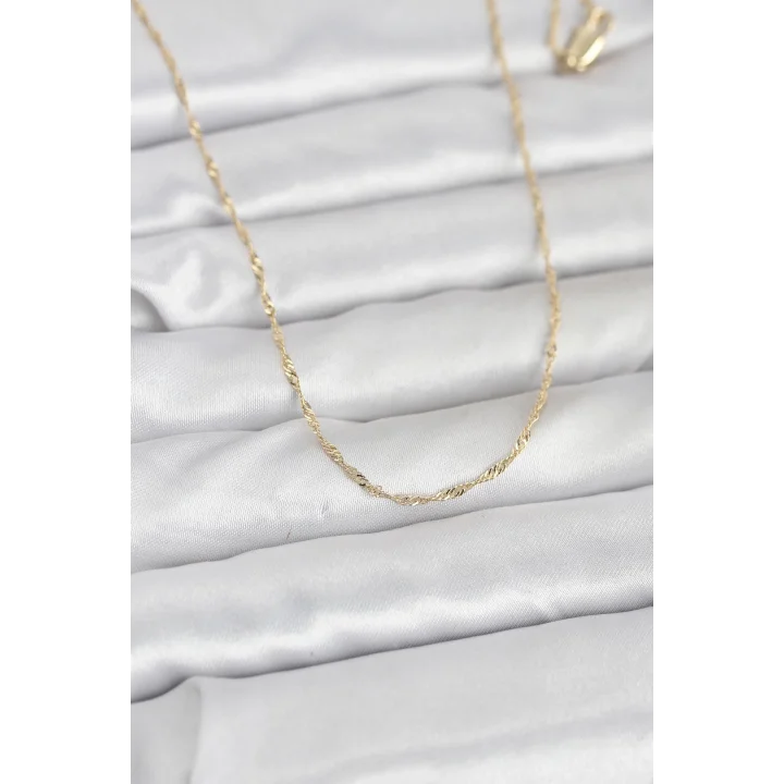 Mey İthalat® CM 14K Gold Renk Burgu Model 60 cm Kadın Kolye