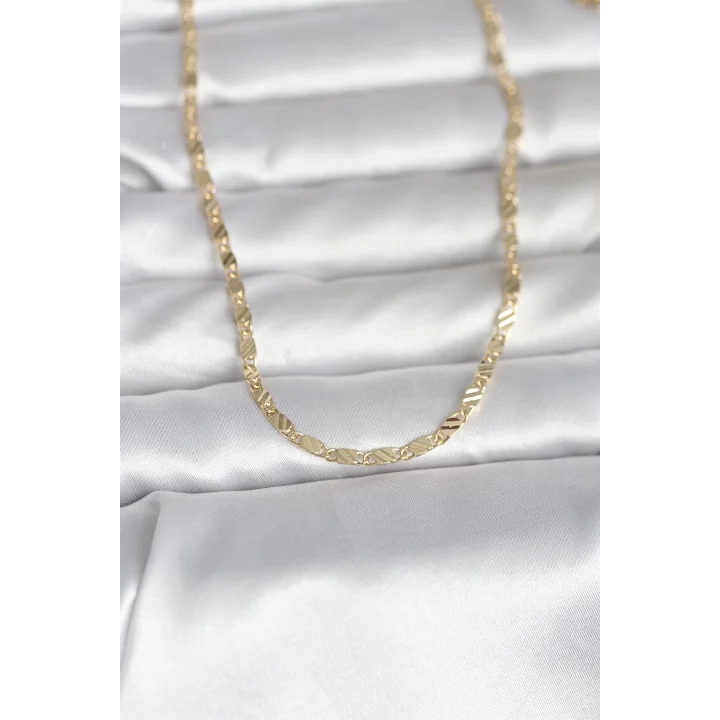 Mey İthalat® CM 14K Gold Renk Çizgi Lazer Model 60 cm Kadın Kolye