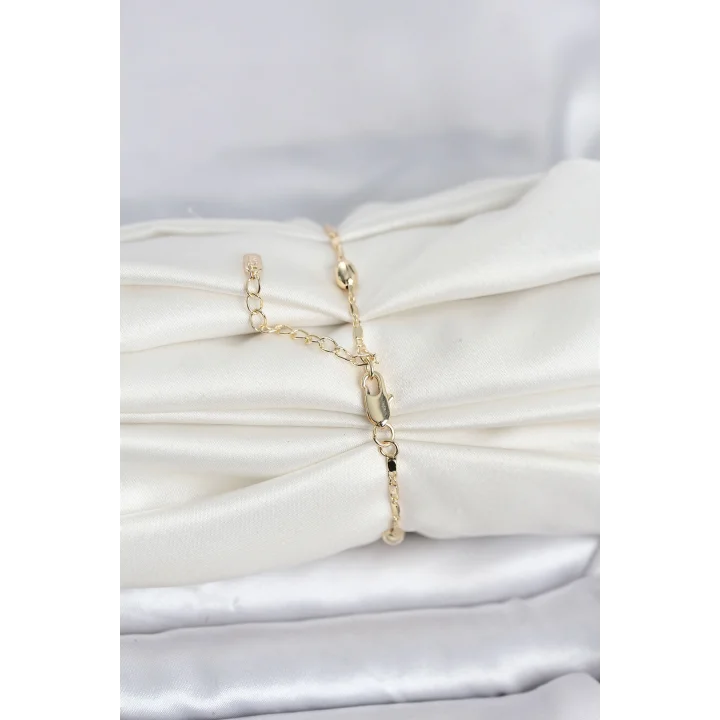 Mey İthalat® CM 14K Gold Renk Damla Topçuk Model Kadın Bileklik