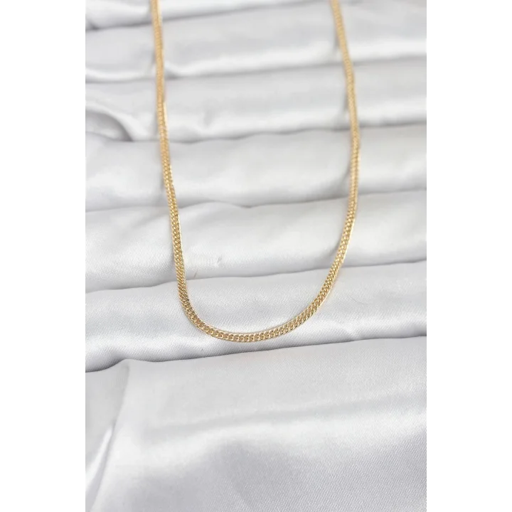 Mey İthalat® CM 14K Gold Renk Dolgun Zincir Model 60 cm Kadın Kolye