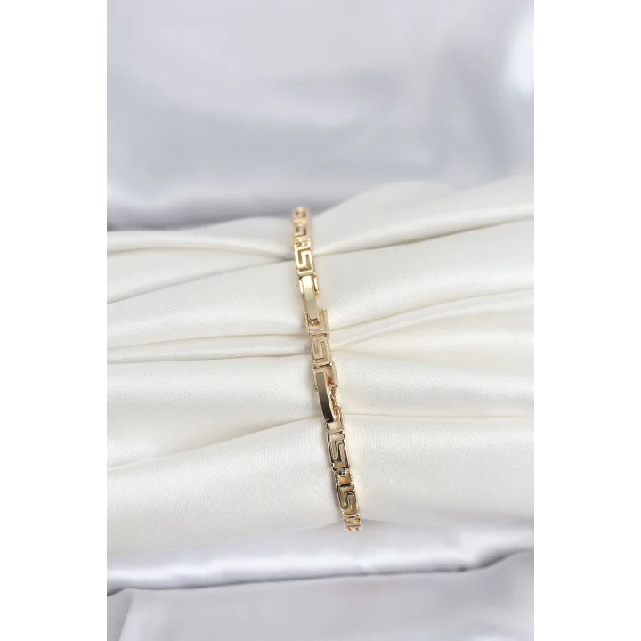 Mey İthalat® CM 14K Gold Renk Geometrik Model Kadın Bileklik