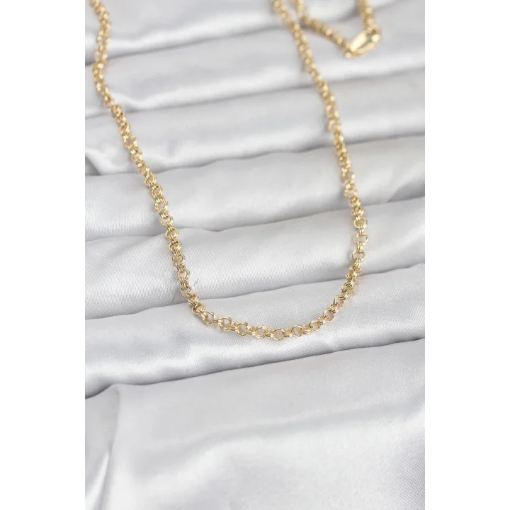 Mey İthalat® CM 14K Gold Renk Halka Zincir Model 60 cm Kadın Kolye