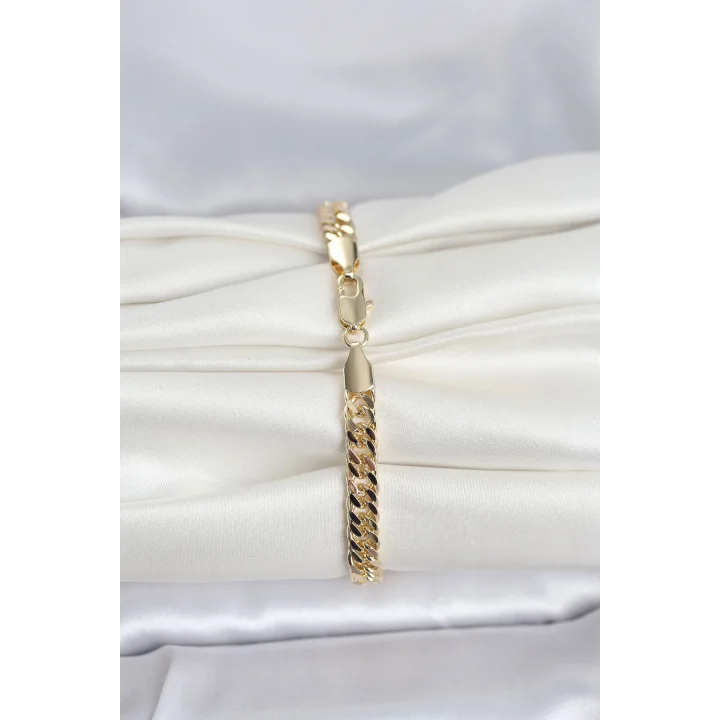 Mey İthalat® CM 14K Gold Renk Kalın Zincir Model Kadın Bileklik