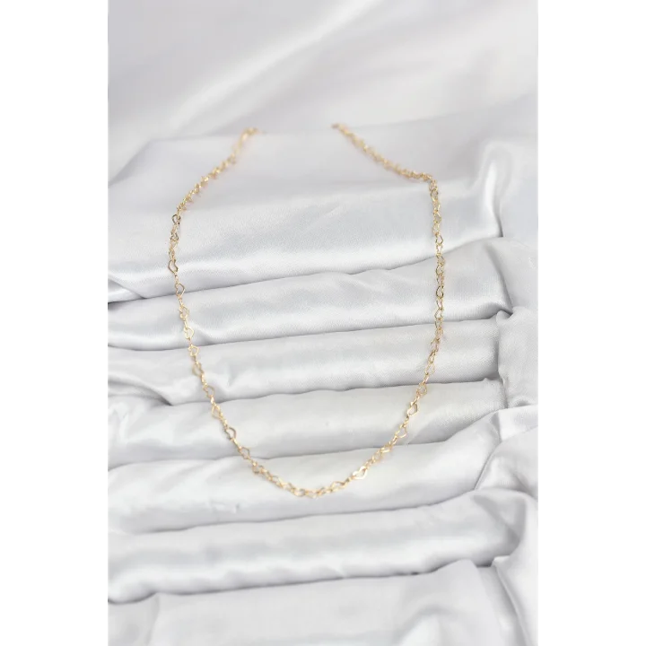 Mey İthalat® CM 14K Gold Renk Kalp Zincirli Kadın Kolye