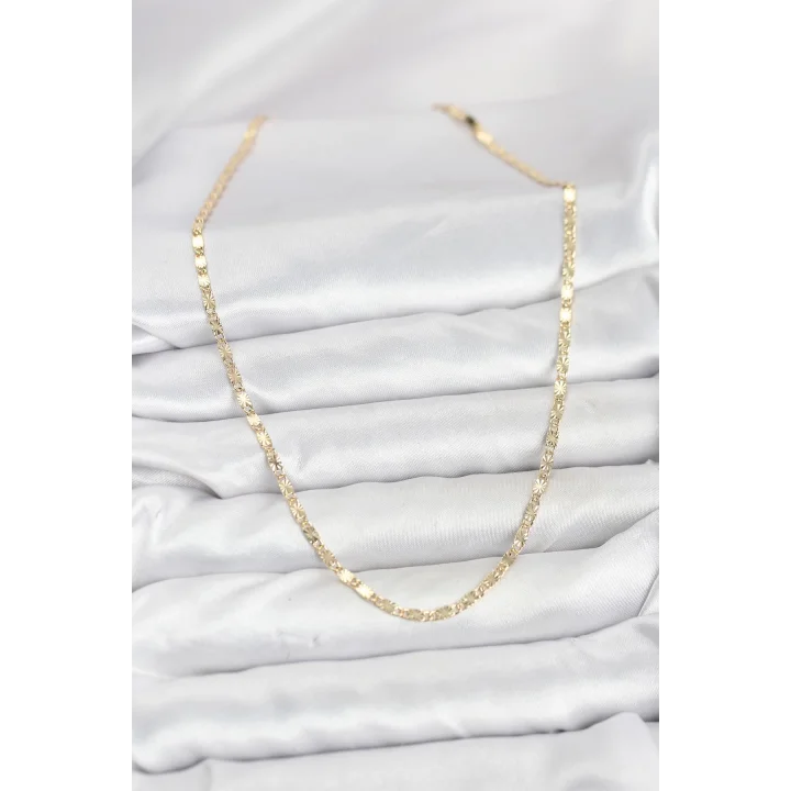 Mey İthalat® CM 14K Gold Renk Lazerli Zincir Model Kadın Kolye