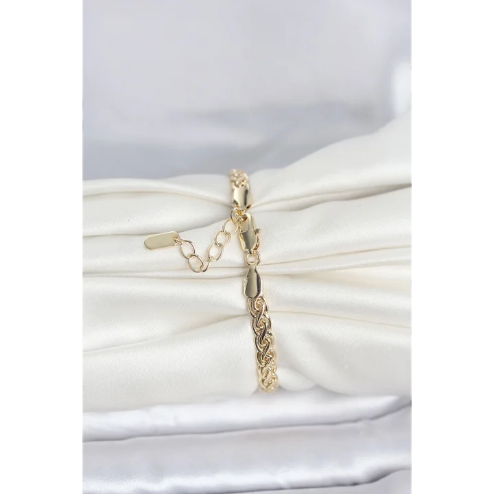 Mey İthalat® CM 14K Gold Renk Sarmal Zincir Model Kadın Bileklik