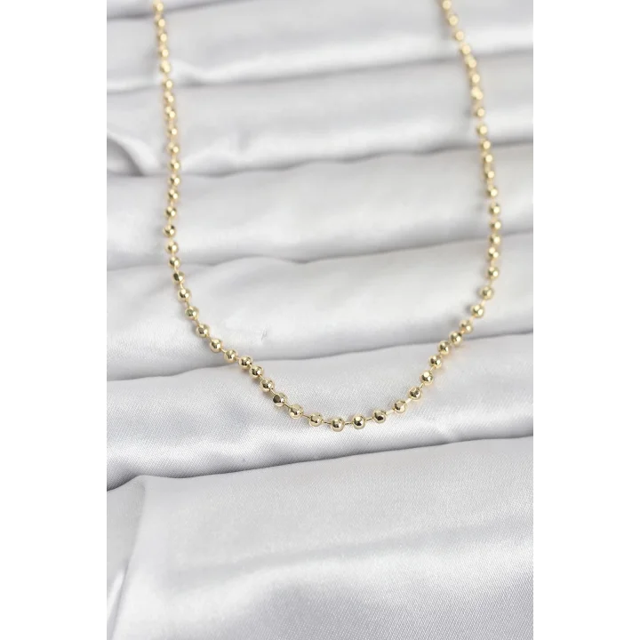 Mey İthalat® CM 14K Gold Renk Top Zincirli Model 60 cm Kadın Kolye