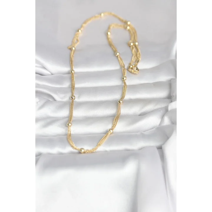 Mey İthalat® CM 14K Gold Renk Topçuk Model 60 cm Kadın Kolye