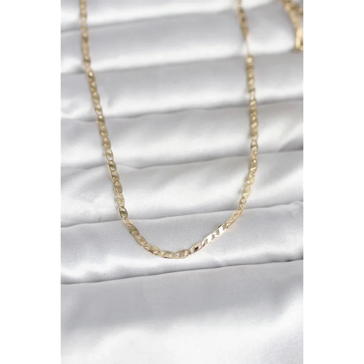 Mey İthalat® CM 14K Gold Renk Yassı Zincir Model 60 cm Kadın Kolye