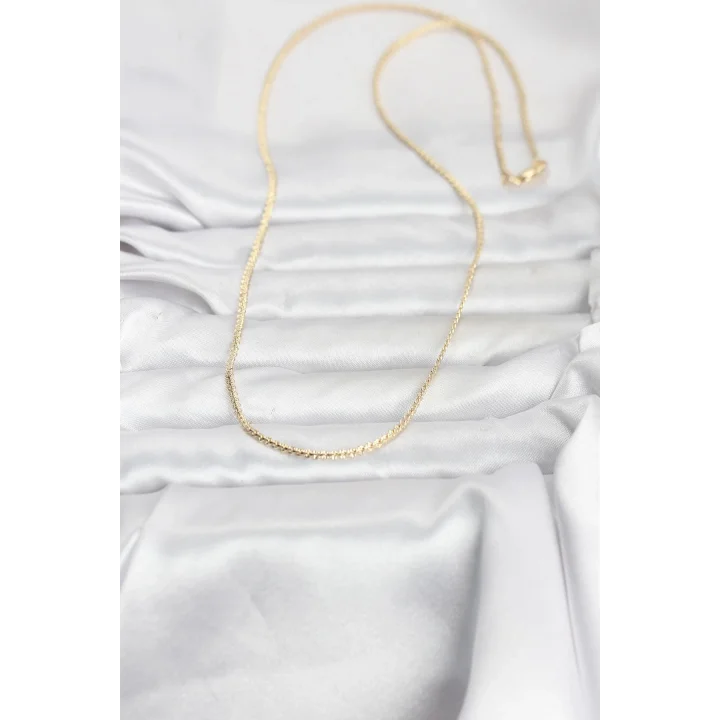 Mey İthalat® CM 14K Gold Renk Yassı Zincir Model 60 cm Kadın Kolye