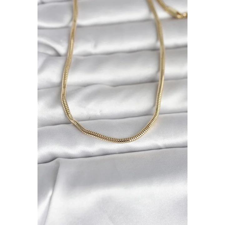 Mey İthalat® CM 14K Gold Renk Yılan Zincir Model 60 cm Kadın Kolye