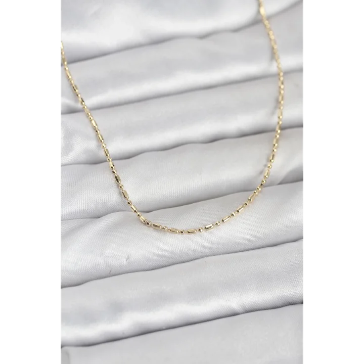 Mey İthalat® CM 14K Gold Renk Zincirli 60 cm Kadın Kolye