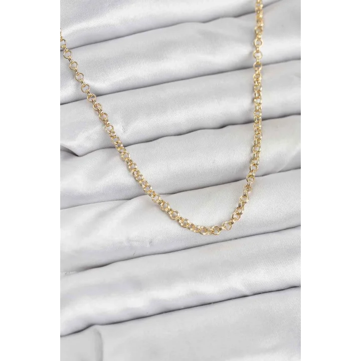 Mey İthalat® CM Gold Renk Pirinç Halkalı Model Kadın Kolye