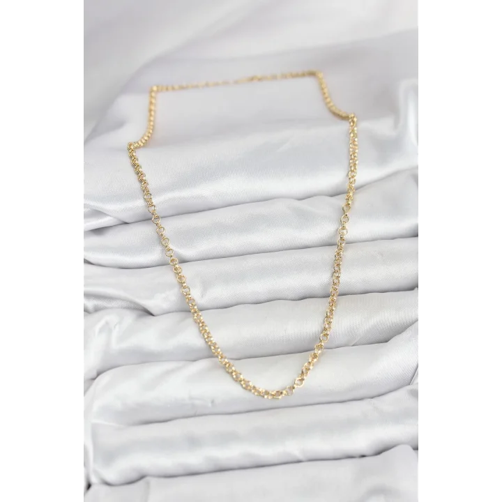 Mey İthalat® CM Gold Renk Pirinç Halkalı Model Kadın Kolye