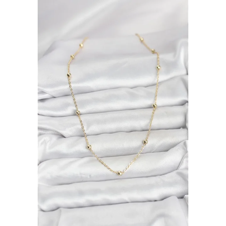 Mey İthalat® CM Gold Renk Top Zincirli Kadın Kolye