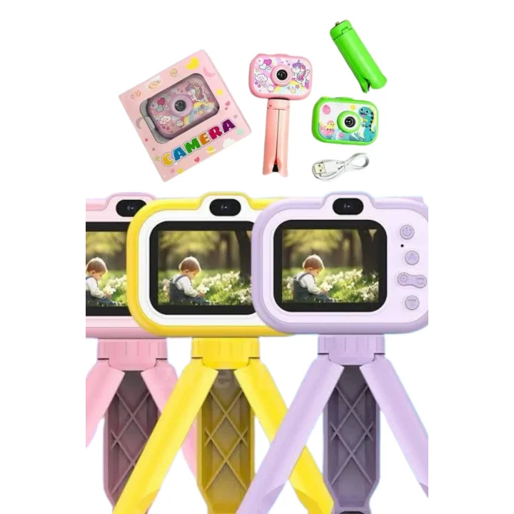 Mey İthalat® Çocuk Için Eğitici Video Kamera Ayaklı Mini Fotoğraf Makinesi