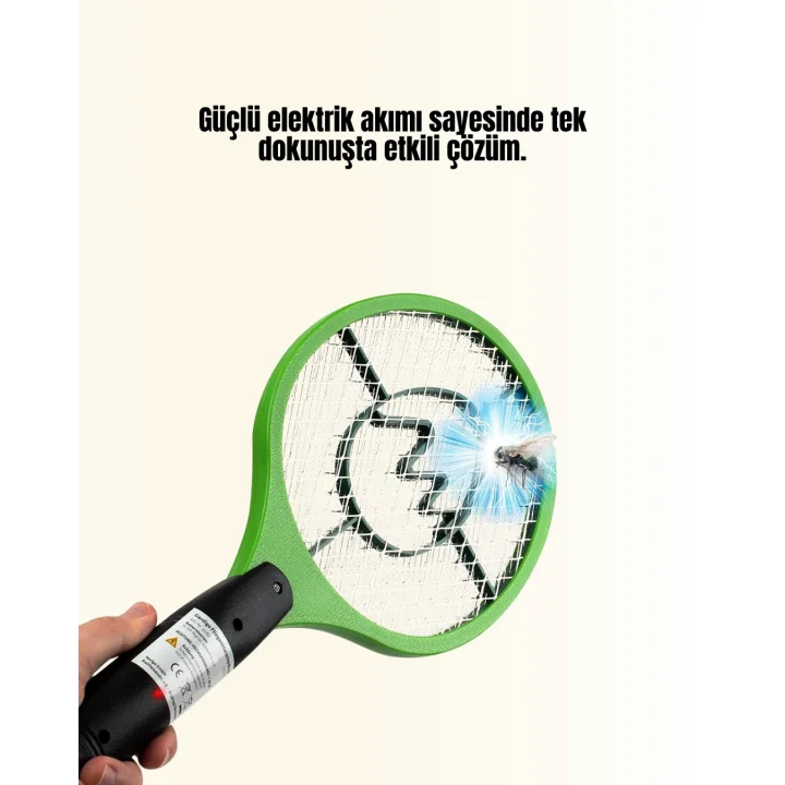 Mey İthalat® Çocuk ve Evcil Hayvan Dostu Elektrikli Sinek Raketi | Güvenli Kullanım