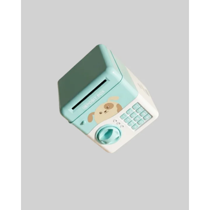 Mey İthalat® Çocuklar İçin Su Yeşili ATM Kasa Tasarımlı Şifreli Kumbara