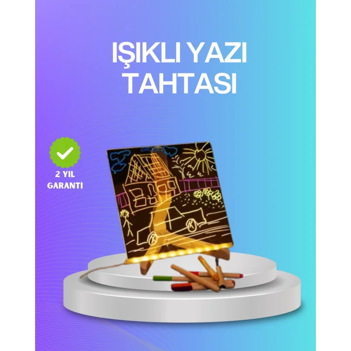 Mey İthalat® Çocuklar ve Yetişkinler İçin USB LED Işıklı Çizim Panosu