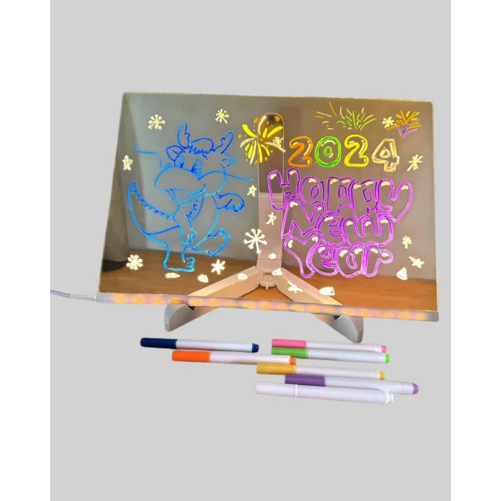 Mey İthalat® Çocuklar ve Yetişkinler İçin USB LED Işıklı Çizim Panosu