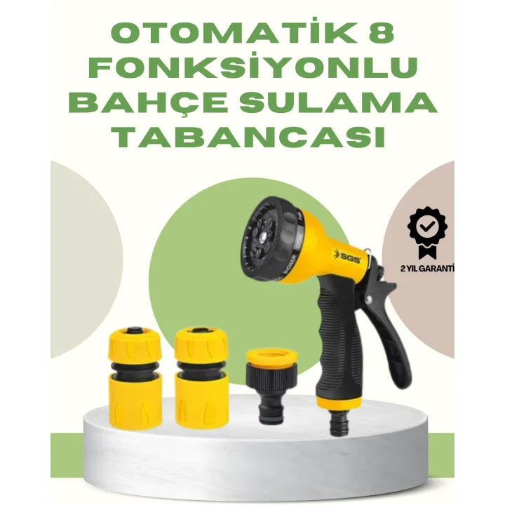 Mey İthalat® Çok Fonksiyonlu Bahçe Sulama Tabancası Ergonomik Basınçlı Sprey