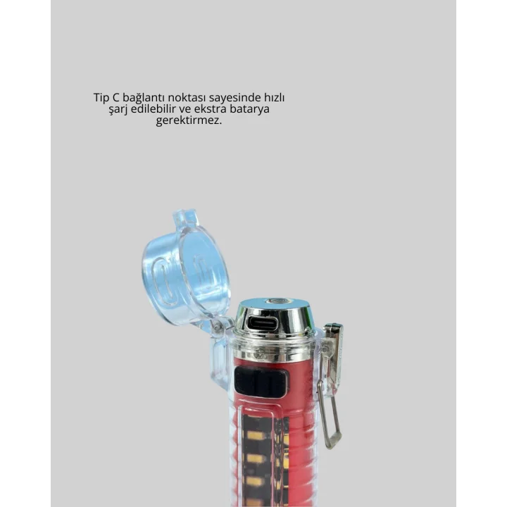 Mey İthalat® Çok Fonksiyonlu Elektrikli Çakmak El Feneri Özellikli