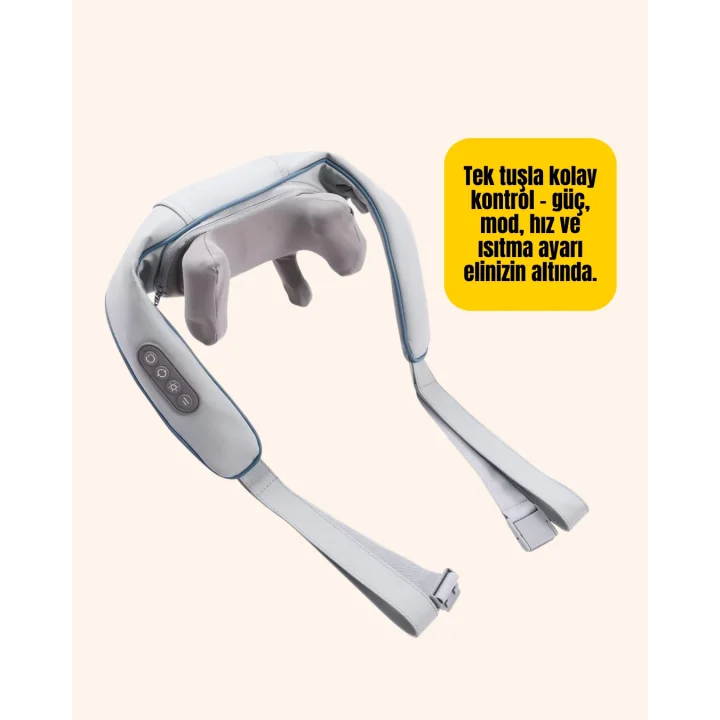 Mey İthalat® Çok Fonksiyonlu Kablosuz Masaj Aleti | 2 Modlu Isıtmalı