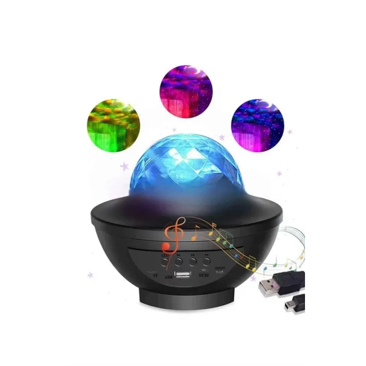 Mey İthalat® Çok Renkli Projektör Lamba Disko Topu Gece Lambası Kablosuz