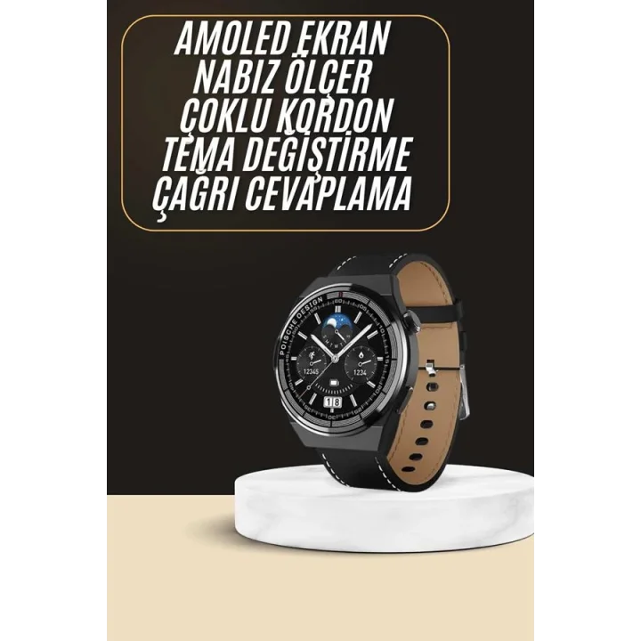 Mey İthalat® Çoklu Kordon Hediyeli Akıllı Saat Çağrı Cevaplama Müzik Dinleme Dokunmatik Ekran