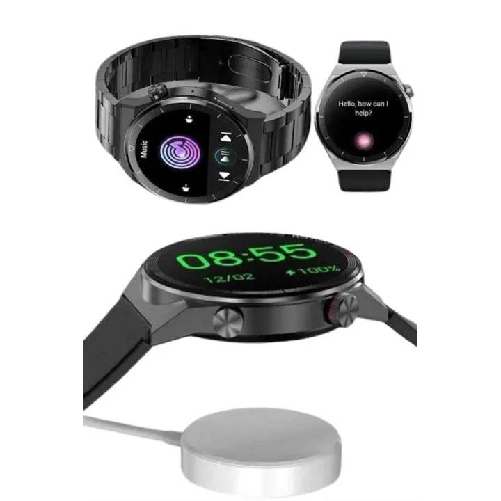 Mey İthalat® Çoklu Kordon Hediyeli Akıllı Saat Çağrı Cevaplama Müzik Dinleme Dokunmatik Ekran