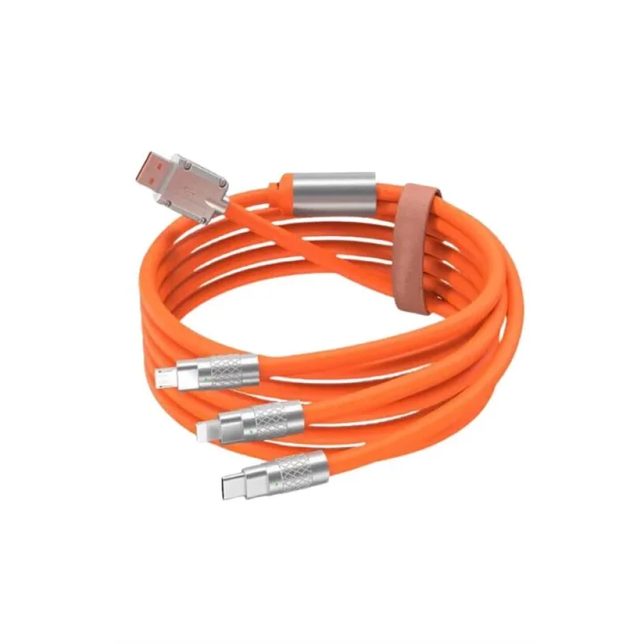 Mey İthalat® Çoklu Şarj Kablosu USB Type-C İOS Uyumlu 120W Hızlı Şarj Kablosu