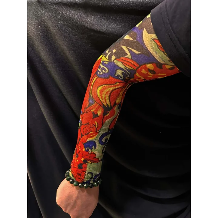 Mey İthalat® Çorap Dövme Giyilebilir Kol Bacak Dövmesi Likralı 2 Adet Model 4