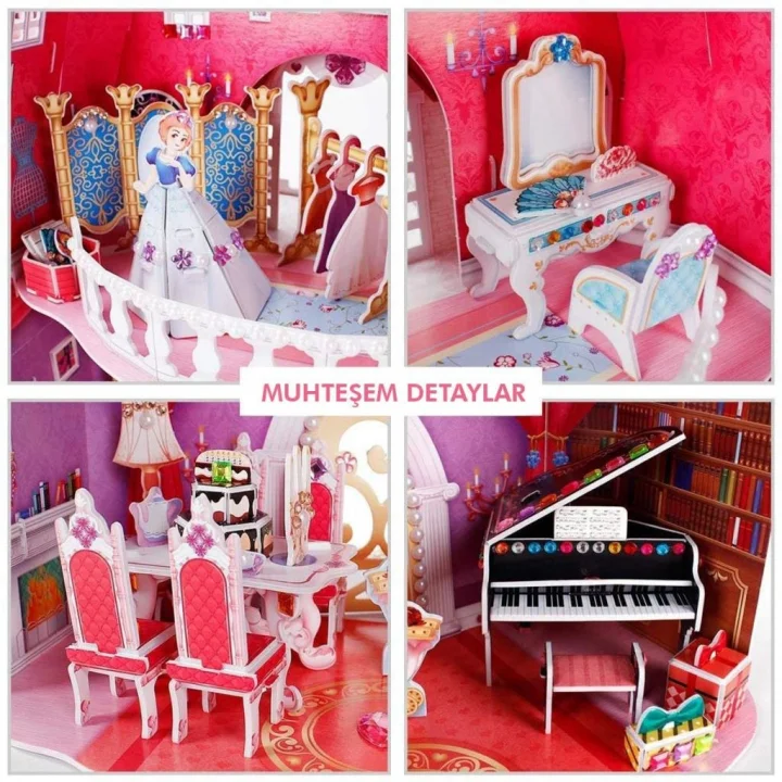 Mey İthalat® CubicFun Prenses Doğumgünü Şatosu 3D Puzzle