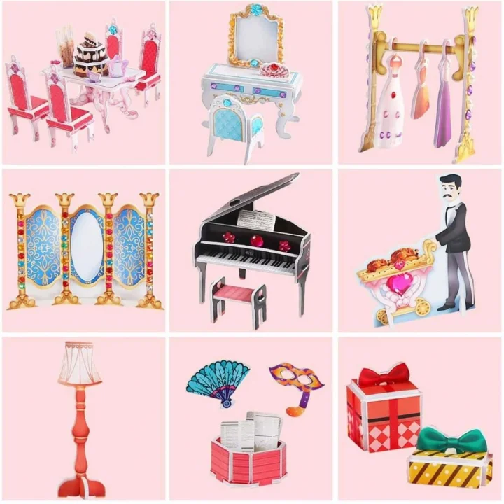 Mey İthalat® CubicFun Prenses Doğumgünü Şatosu 3D Puzzle