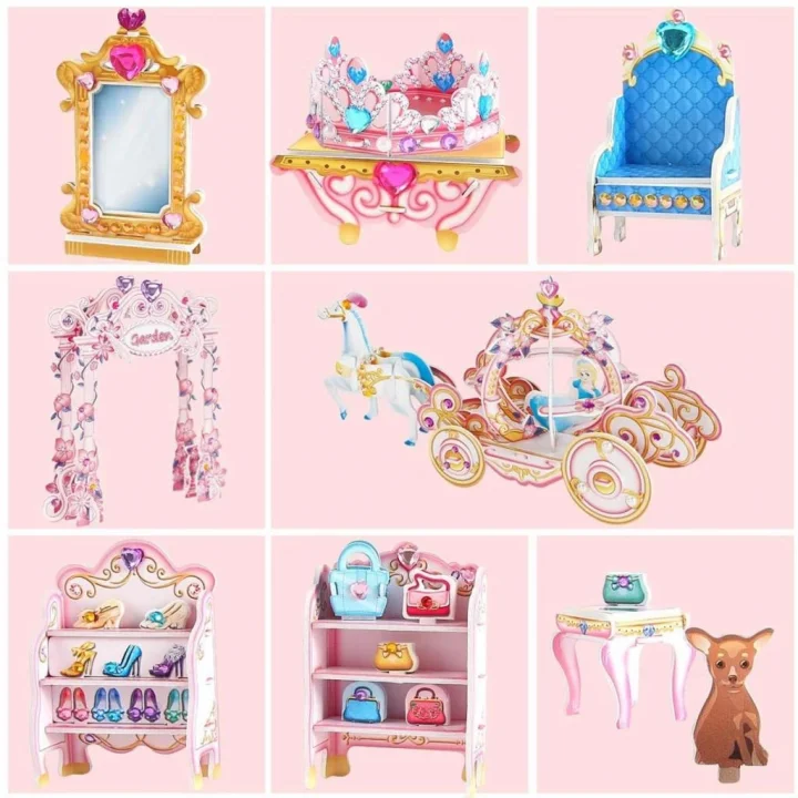 Mey İthalat® CubicFun Prenses Gizli Bahçe Şatosu 3D Puzzle