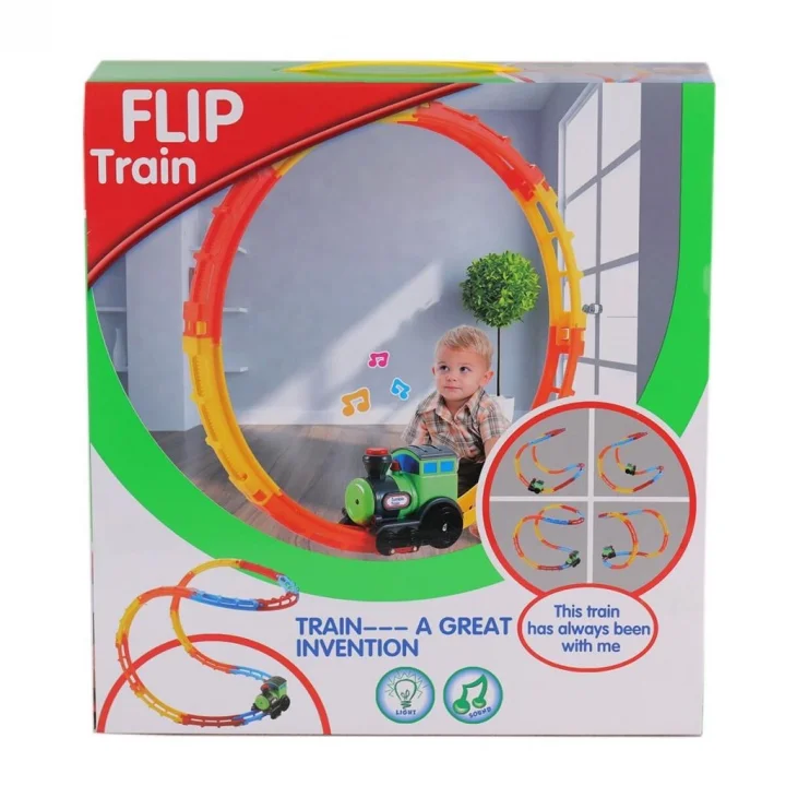 Mey İthalat® D9081 Kutulu Pilli Takla Atan Tren
