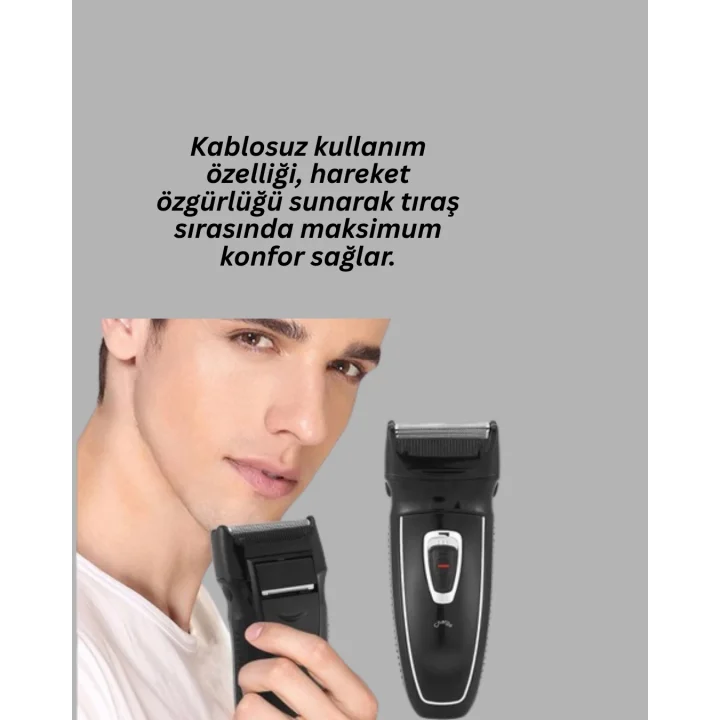 Mey İthalat® Darbelere Dayanıklı Kablosuz Erkek Tıraş Aleti
