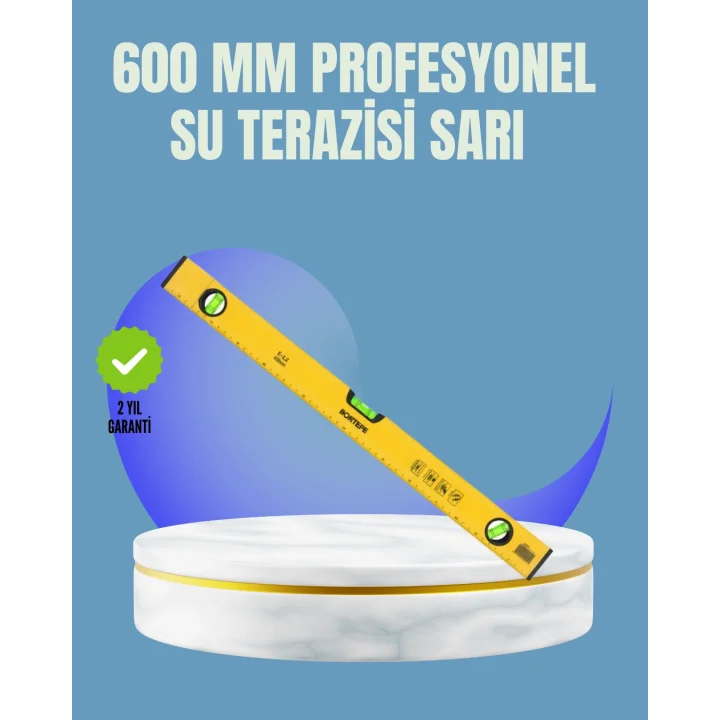 Mey İthalat® Dayanıklı Plastik Gövdeli 600 mm Su Terazisi