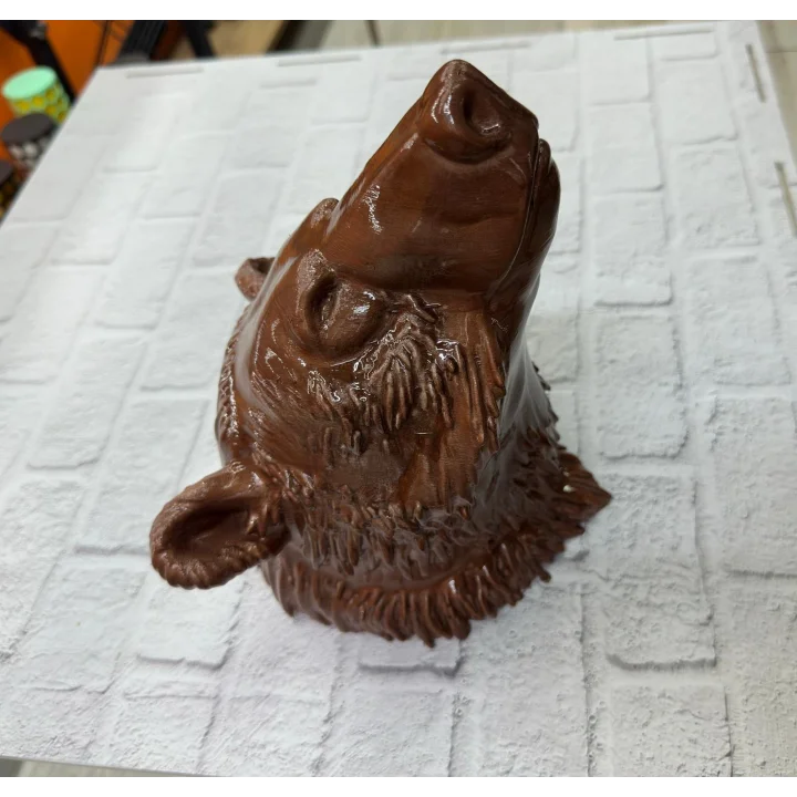 Mey İthalat® Dekoratif Ayı Duvar Heykeli Asılabilir Hediyelik 25x19 cm