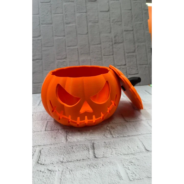 Mey İthalat® Dekoratif Balkabağı Şekerlik 21×15 cm Kapaklı Turuncu Kutu