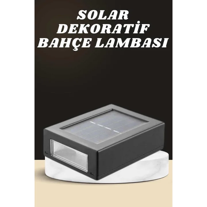 Mey İthalat® Dekoratif Duvar Lambası Solar Güneş Enerjili Bahçe Aydınlatması
