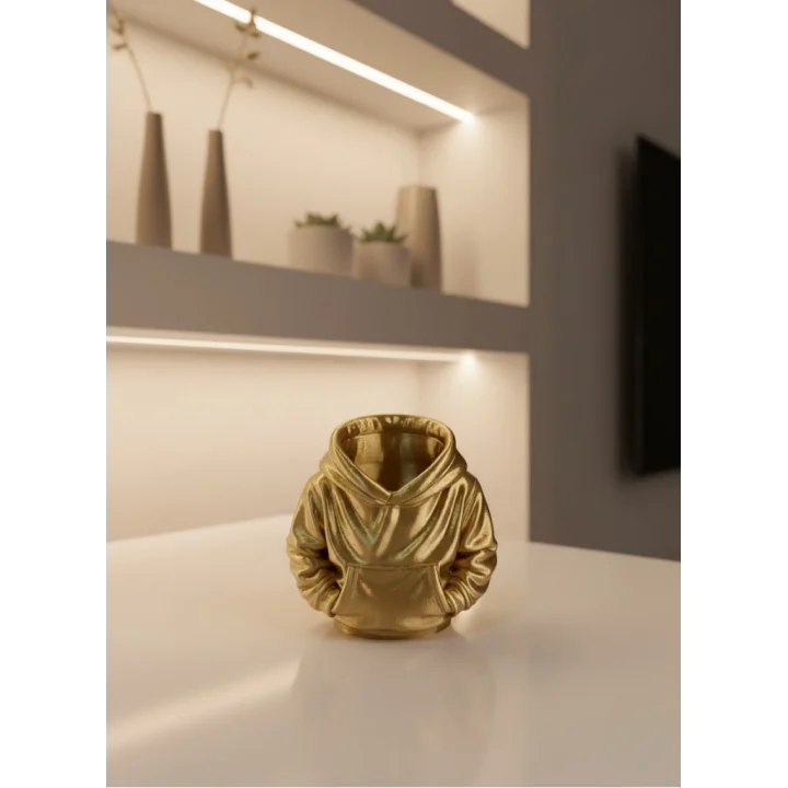 Mey İthalat® Dekoratif Gold Hoodie Kalemlik 10x10 cm