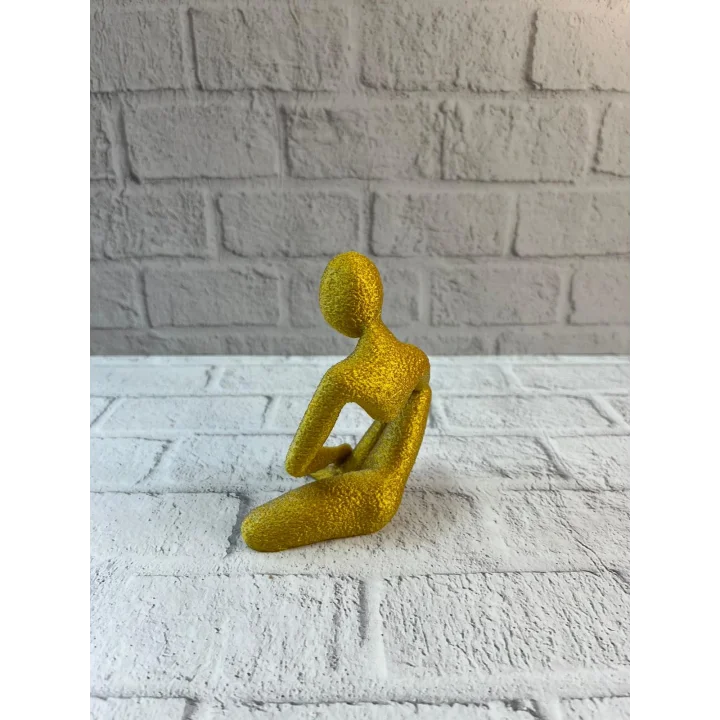 Mey İthalat® Dekoratif Sarı İnsan Figürü Modern Masa ve Raf Süsü