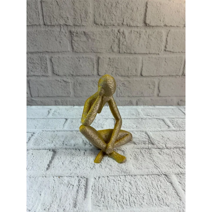 Mey İthalat® Dekoratif Sarı İnsan Figürü Modern Masa ve Raf Süsü