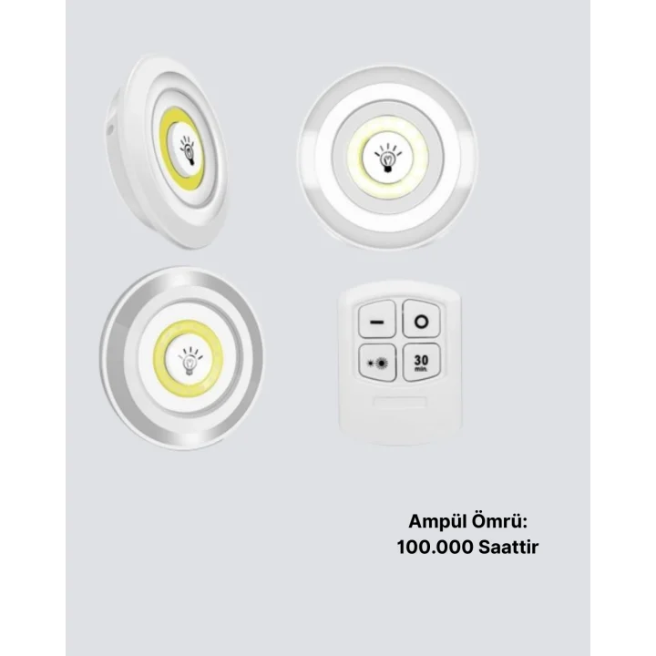 Mey İthalat® Dekoratif ve Pratik 3’lü Kumandalı Spot LED Aydınlatma