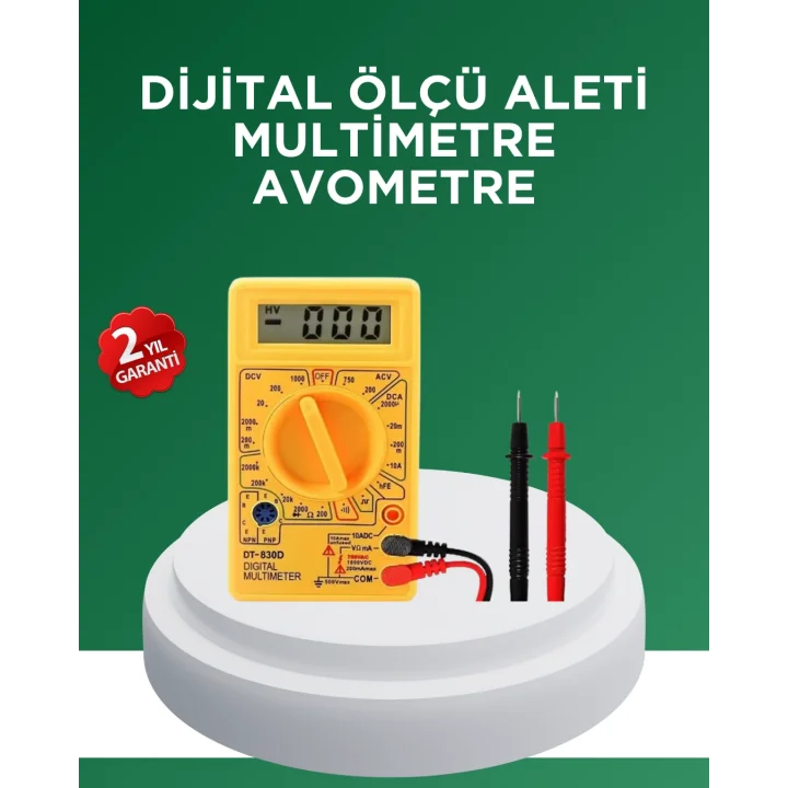 Mey İthalat® Dijital Multimetre Ölçü Aleti AC DC Ölçüm ve LCD Ekranlı