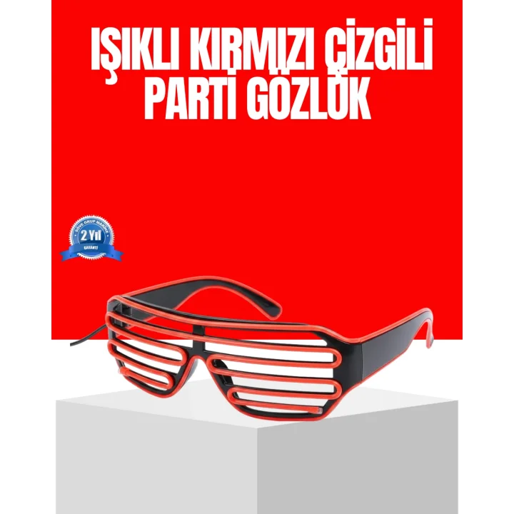 Mey İthalat® Dikkat Çeken Tasarımlı LED Işıklı Eğlence Gözlüğü